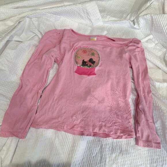 let it snow dog snowglobe long sleeve shirt 7 - Picture 1 of 6